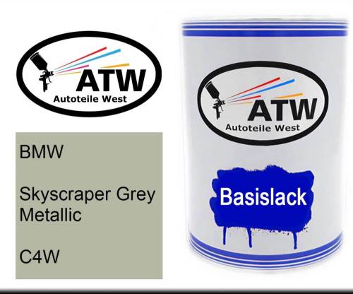 BMW, Skyscraper Grey Metallic, C4W: 500ml Lackdose, von ATW Autoteile West.